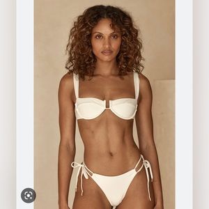 Monday Swimwear Caja Conta Bottoms Ivory Size Large